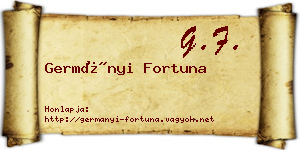 Germányi Fortuna névjegykártya